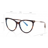 Tom Ford - Occhiali da Vista Blue Block Cat Eye - Havana Scuro - Occhiali da Vista - Tom Ford Eyewear