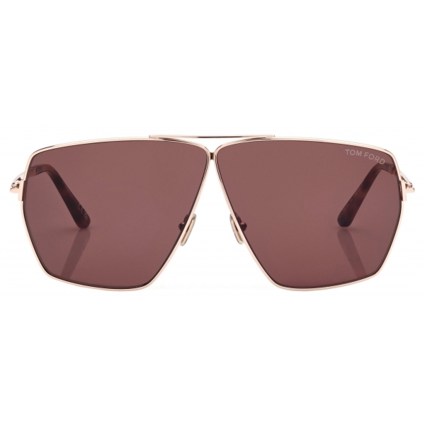 Tom Ford - Stella Sunglasses - Geometric Sunglasses - Rose gold Brown - Sunglasses - Tom Ford Eyewear