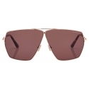 Tom Ford - Occhiali da Sole Stella - Occhiali da Sole Geometrico - Oro Rosa Marrone - Occhiali da Sole - Tom Ford Eyewear