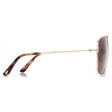 Tom Ford - Occhiali da Sole Stella - Occhiali da Sole Geometrico - Oro Rosa Marrone - Occhiali da Sole - Tom Ford Eyewear