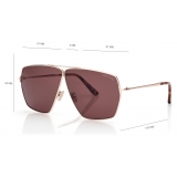 Tom Ford - Occhiali da Sole Stella - Occhiali da Sole Geometrico - Oro Rosa Marrone - Occhiali da Sole - Tom Ford Eyewear