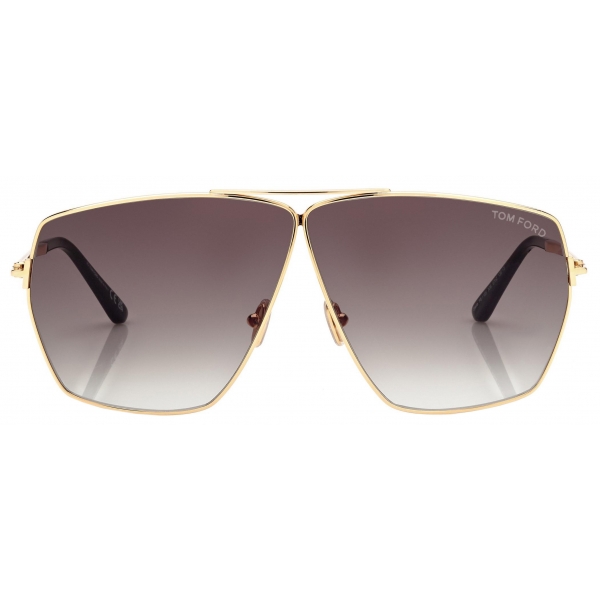 Tom Ford - Stella Sunglasses - Geometric Sunglasses - Deep Gold Smoke - Sunglasses - Tom Ford Eyewear
