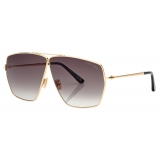 Tom Ford - Occhiali da Sole Stella - Occhiali da Sole Geometrico - Oro Profondo Fumo - Occhiali da Sole - Tom Ford Eyewear