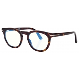 Tom Ford - Occhiali da Vista Blue Block Rotondi - Havana Scuro - Occhiali da Vista - Tom Ford Eyewear