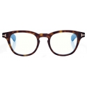 Tom Ford - Occhiali da Vista Blue Block Rotondi - Havana Scuro - Occhiali da Vista - Tom Ford Eyewear