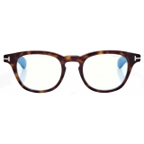 Tom Ford - Occhiali da Vista Blue Block Rotondi - Havana Scuro - Occhiali da Vista - Tom Ford Eyewear