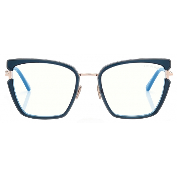 Tom Ford - Occhiali da Vista Blue Block a Farfalla - Blu - Occhiali da Vista - Tom Ford Eyewear