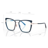 Tom Ford - Occhiali da Vista Blue Block a Farfalla - Blu - Occhiali da Vista - Tom Ford Eyewear