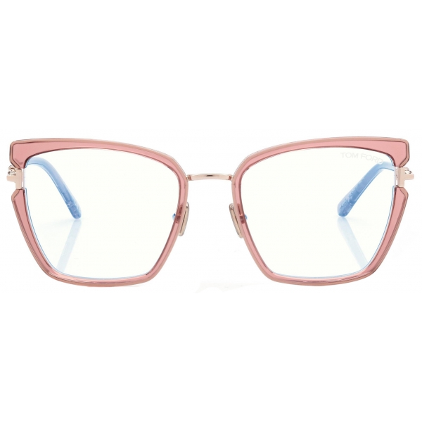 Tom Ford - Blue Block Butterfly Optical Glasses - Pink Ice White - Optical Glasses - Tom Ford Eyewear