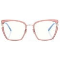 Tom Ford - Occhiali da Vista Blue Block a Farfalla - Rosa Bianco Ghiaccio - Occhiali da Vista - Tom Ford Eyewear