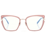 Tom Ford - Occhiali da Vista Blue Block a Farfalla - Rosa Bianco Ghiaccio - Occhiali da Vista - Tom Ford Eyewear