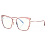 Tom Ford - Occhiali da Vista Blue Block a Farfalla - Rosa Bianco Ghiaccio - Occhiali da Vista - Tom Ford Eyewear
