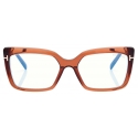 Tom Ford - Blue Block Rectangular Optical Glasses - Brown - Optical Glasses - Tom Ford Eyewear