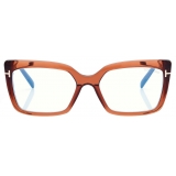 Tom Ford - Blue Block Rectangular Optical Glasses - Brown - Optical Glasses - Tom Ford Eyewear
