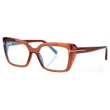 Tom Ford - Blue Block Rectangular Optical Glasses - Brown - Optical Glasses - Tom Ford Eyewear