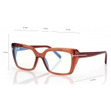 Tom Ford - Blue Block Rectangular Optical Glasses - Brown - Optical Glasses - Tom Ford Eyewear
