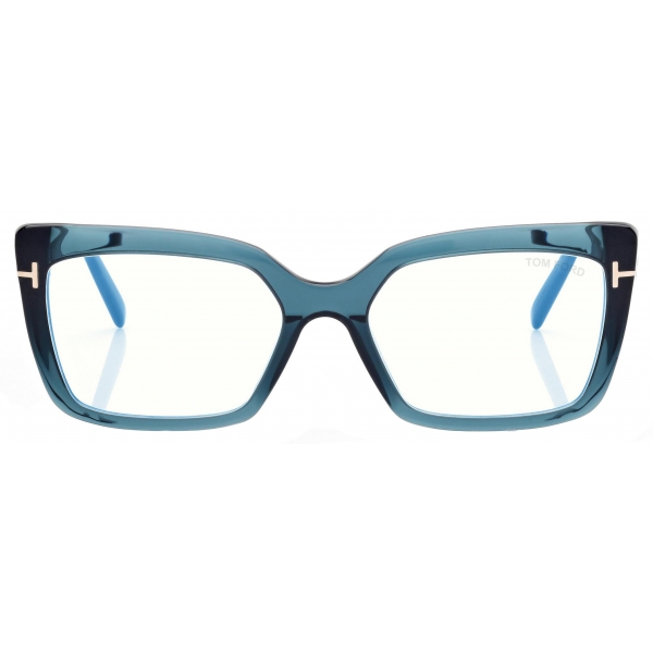 Tom Ford - Blue Block Rectangular Optical Glasses - Blue - Optical Glasses - Tom Ford Eyewear
