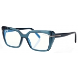 Tom Ford - Blue Block Rectangular Optical Glasses - Blue - Optical Glasses - Tom Ford Eyewear