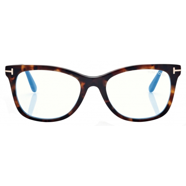 Tom Ford - Blue Block Square Optical Glasses - Dark Havana - Optical Glasses - Tom Ford Eyewear