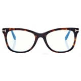 Tom Ford - Occhiali da Vista Blue Block Squadrati - Havana Scuro - Occhiali da Vista - Tom Ford Eyewear