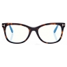 Tom Ford - Occhiali da Vista Blue Block Squadrati - Havana Scuro - Occhiali da Vista - Tom Ford Eyewear