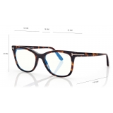 Tom Ford - Occhiali da Vista Blue Block Squadrati - Havana Scuro - Occhiali da Vista - Tom Ford Eyewear