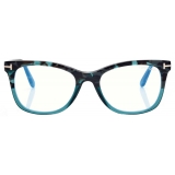 Tom Ford - Occhiali da Vista Blue Block Squadrati - Havana Chiaro - Occhiali da Vista - Tom Ford Eyewear