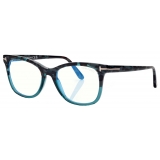 Tom Ford - Occhiali da Vista Blue Block Squadrati - Havana Chiaro - Occhiali da Vista - Tom Ford Eyewear