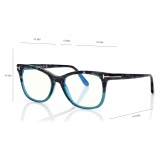 Tom Ford - Occhiali da Vista Blue Block Squadrati - Havana Chiaro - Occhiali da Vista - Tom Ford Eyewear