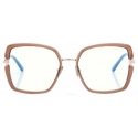 Tom Ford - Blue Block Square Optical Glasses - Opal Honey - Optical Glasses - Tom Ford Eyewear