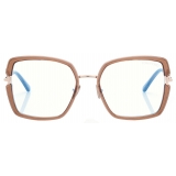 Tom Ford - Blue Block Square Optical Glasses - Opal Honey - Optical Glasses - Tom Ford Eyewear