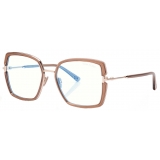 Tom Ford - Blue Block Square Optical Glasses - Opal Honey - Optical Glasses - Tom Ford Eyewear