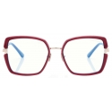 Tom Ford - Blue Block Square Optical Glasses - Aubergine Fuchsia - Optical Glasses - Tom Ford Eyewear