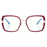 Tom Ford - Blue Block Square Optical Glasses - Aubergine Fuchsia - Optical Glasses - Tom Ford Eyewear