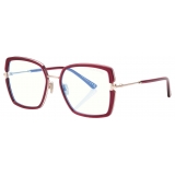 Tom Ford - Blue Block Square Optical Glasses - Aubergine Fuchsia - Optical Glasses - Tom Ford Eyewear