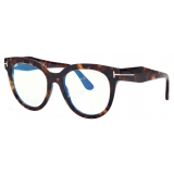 Tom Ford - Blue Block Butterfly Optical Glasses - Dark Havana - Optical Glasses - Tom Ford Eyewear