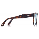 Tom Ford - Blue Block Butterfly Optical Glasses - Dark Havana - Optical Glasses - Tom Ford Eyewear