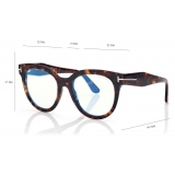 Tom Ford - Blue Block Butterfly Optical Glasses - Dark Havana - Optical Glasses - Tom Ford Eyewear