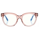 Tom Ford - Blue Block Butterfly Optical Glasses - Pink Ice White - Optical Glasses - Tom Ford Eyewear