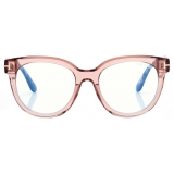 Tom Ford - Blue Block Butterfly Optical Glasses - Pink Ice White - Optical Glasses - Tom Ford Eyewear