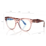 Tom Ford - Blue Block Butterfly Optical Glasses - Pink Ice White - Optical Glasses - Tom Ford Eyewear