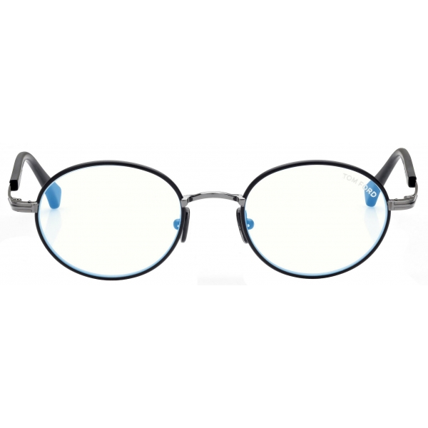 Tom Ford - Blue Block Round Optical Glasses - Grey - Optical Glasses - Tom Ford Eyewear