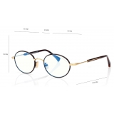 Tom Ford - Occhiali da Vista Blue Block Rotondi - Havana Rosso - Occhiali da Vista - Tom Ford Eyewear