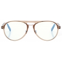 Tom Ford - Occhiali da Vista Blue Block Pilota - Beige - Occhiali da Vista - Tom Ford Eyewear