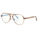 Tom Ford - Occhiali da Vista Blue Block Pilota - Beige - Occhiali da Vista - Tom Ford Eyewear