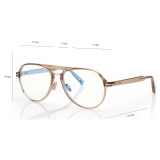 Tom Ford - Occhiali da Vista Blue Block Pilota - Beige - Occhiali da Vista - Tom Ford Eyewear