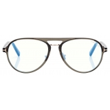 Tom Ford - Blue Block Pilot Optical Glasses - Opal Honey - Optical Glasses - Tom Ford Eyewear