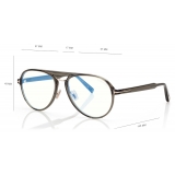 Tom Ford - Blue Block Pilot Optical Glasses - Opal Honey - Optical Glasses - Tom Ford Eyewear