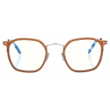Tom Ford - Occhiali da Vista Blue Block Rotondi - Miele Marrone - Occhiali da Vista - Tom Ford Eyewear