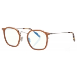 Tom Ford - Occhiali da Vista Blue Block Rotondi - Miele Marrone - Occhiali da Vista - Tom Ford Eyewear